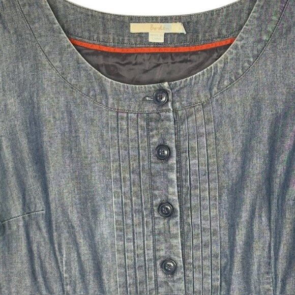 Boden Westbourne Chambray Denim Fit/Flare Dress - Blue - 12 - Picture 5 of 9